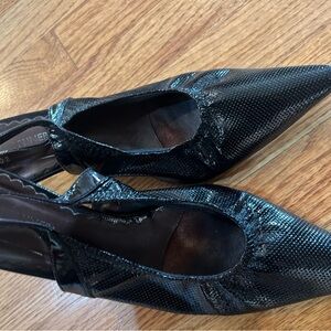 Donald J. Pliner Shiny Black Leather Heels